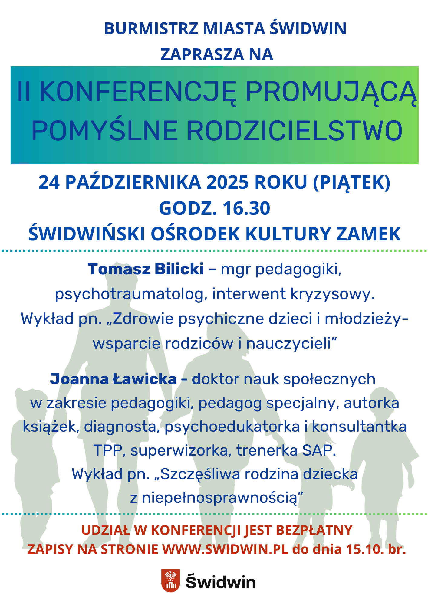24.10.2025r. godz. 16.30 – II Konferencja Promująca Pomyślne Rodzicielstwo – Zamek