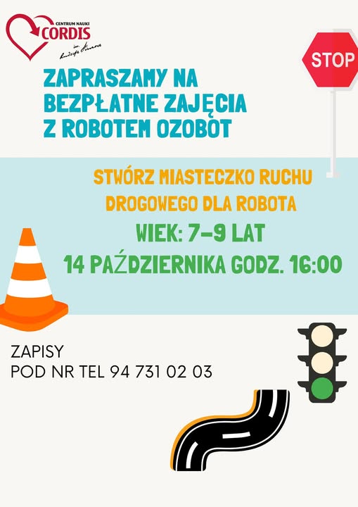 14.10.2025r. godz. 16.00 Cordis warsztaty z robotem